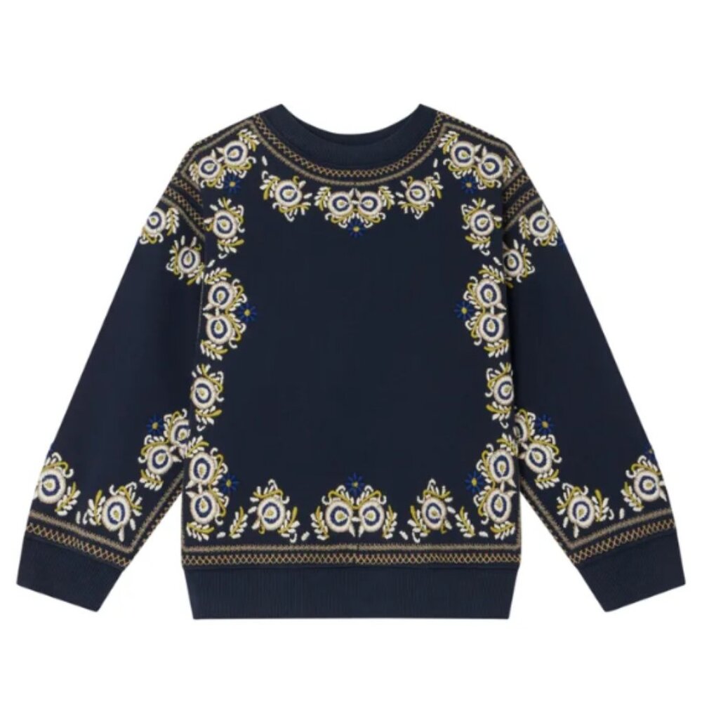 Bonpoint Dolores embroidered sweatshirt | Navy blue